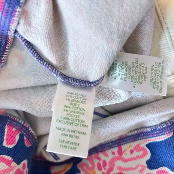 Lilly Pulitzer Yasmin Shorts Brilliant Blue It's Electric Pink Coral Preppy Knit - Picture 5 of 9